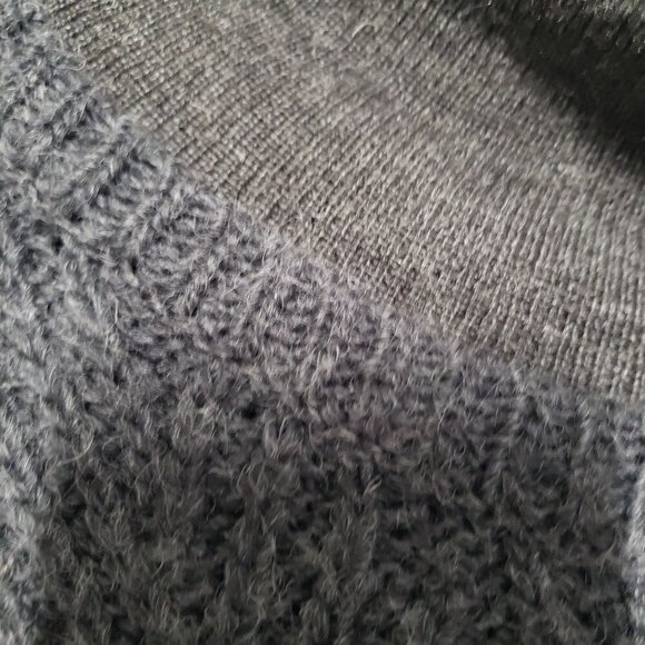 Woolrich Sweater Dress Gray Knit Chevron Zig Zag Pullover Mock Neck Womens Large - Picture 5 of 11